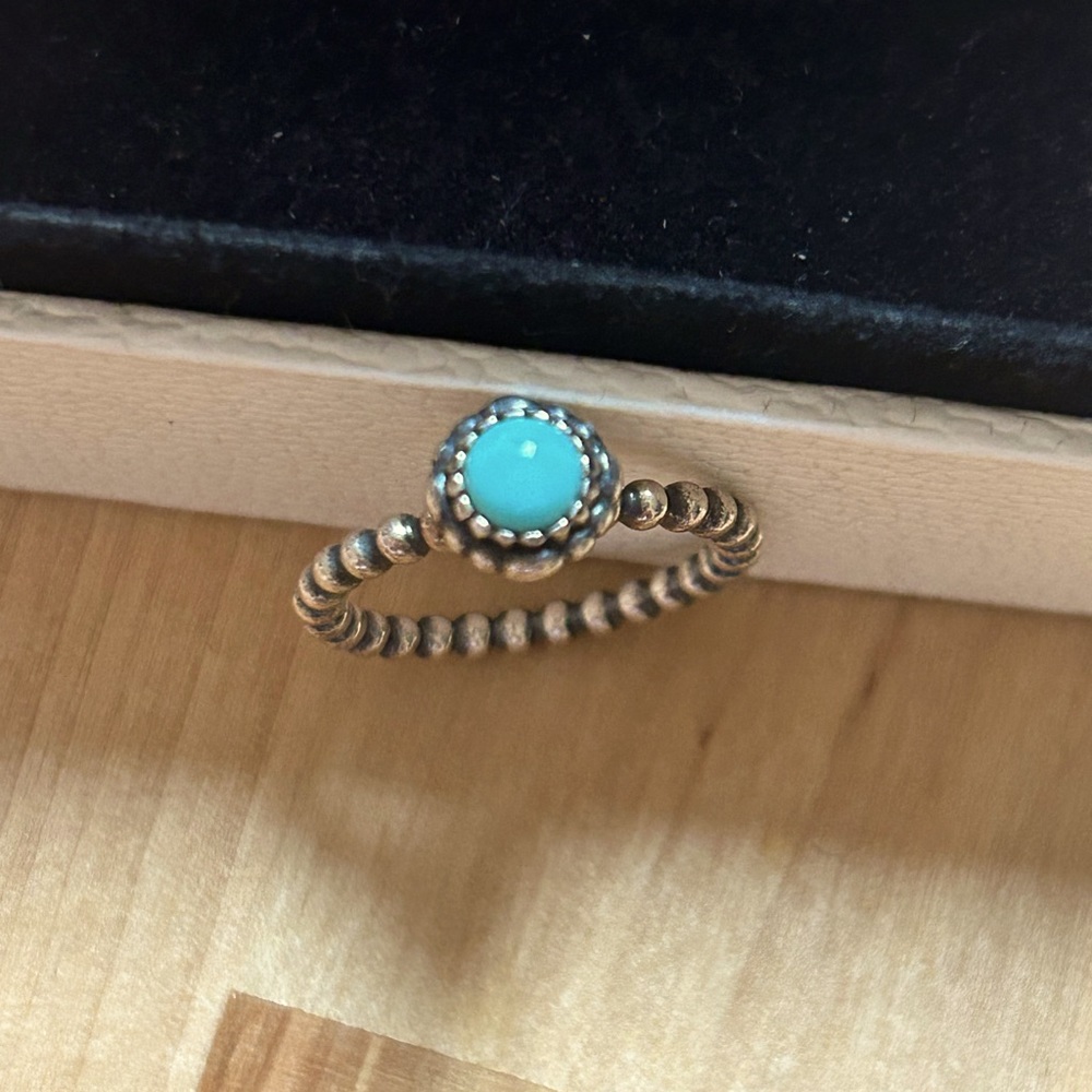 PANDORA turquoise ring size 7